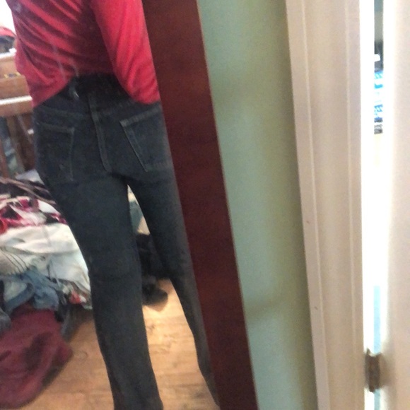 Guess black denim straight leg jeans